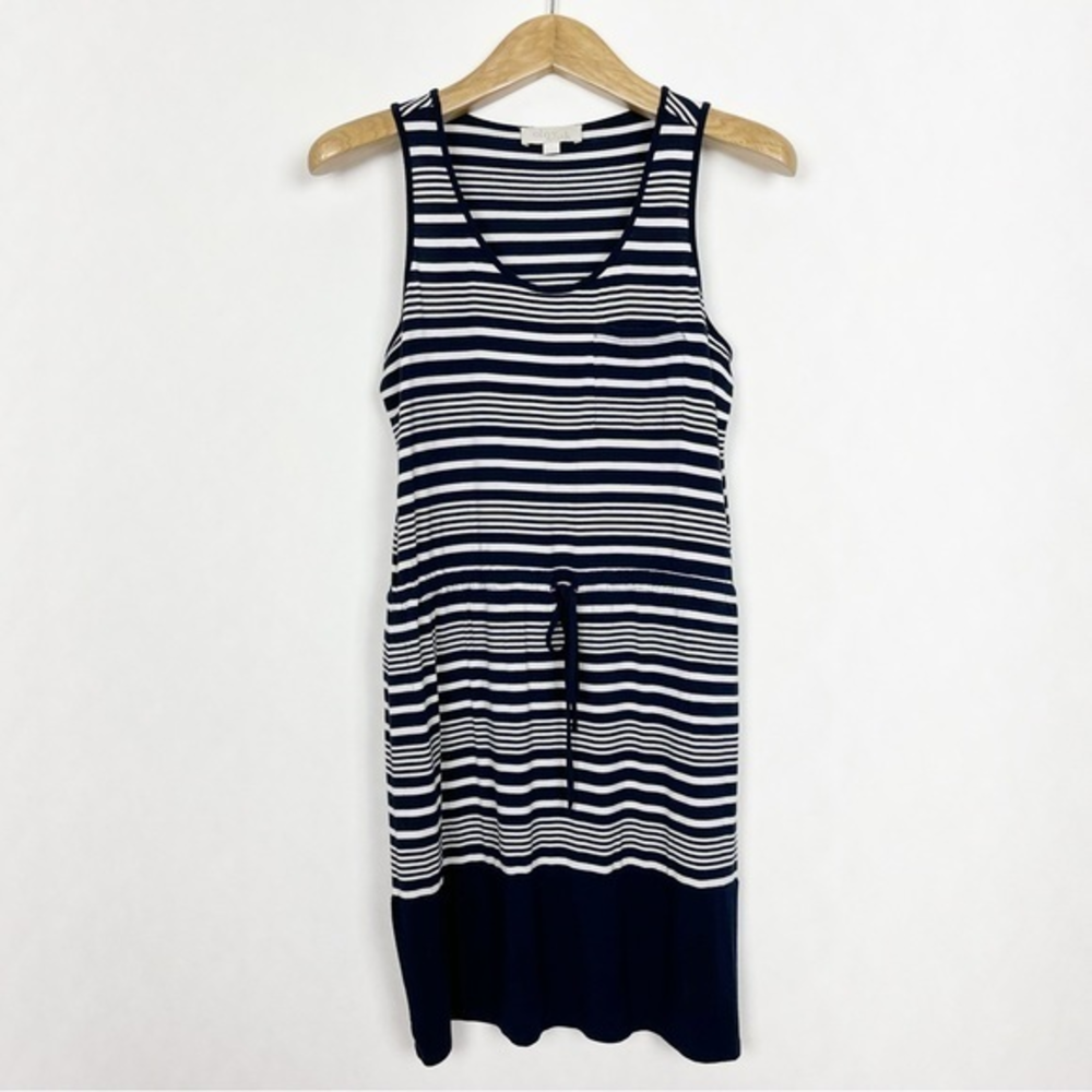 Olive & Oak Sleeveless Nautical Sundress Navy and White Stripes Size Small